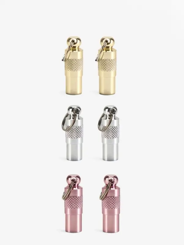 Адресник-капсула под записку, 0.9&times;2.75 см, фасовка 6 шт., металл, цвет МИКС