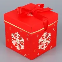 Коробка Самосборная "Снежинка" 10х10х10 см