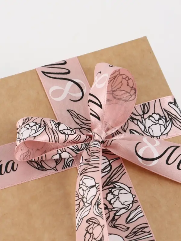 Лента атласная &laquo;8 Марта&raquo;, 2.5 см &times; 22.5 (&plusmn; 1) м, пудровая