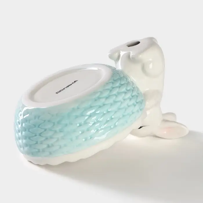 Конфетница Доляна &laquo;Зайка&raquo;, 250 мл, доломит, голубая