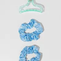 Мягкие бигуди &laquo;Волшебный локон&raquo;, 4 предмета: бигуди, резинки 2 шт., крабик, голубые