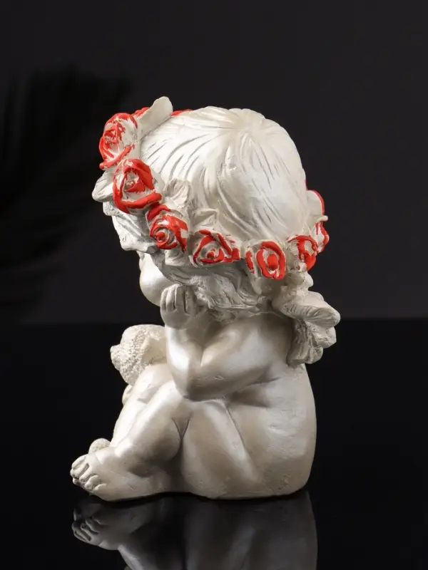 Фигурка гипс &laquo;Ангел с мишкой большой&raquo;, 13&times;8&times;7 см, перламутр