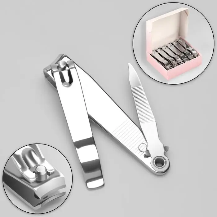 Кусачки книпсер педикюрные, с пилкой, 7.6 см, в коробке