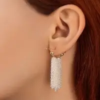 Серьги металл &laquo;Цепи&raquo;, сборка, цвет серебряно-золотой, 2 см