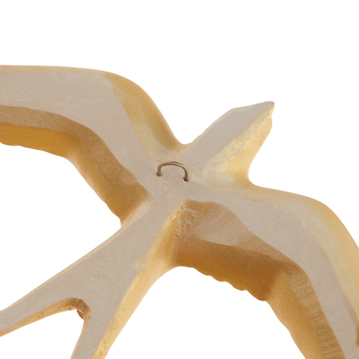 Декорация настенная, гипсовое панно "Ласточки", 7 шт, 18 х 11 см, золотые