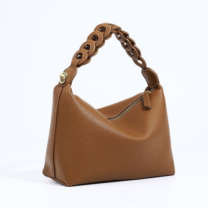 Сумка-багет на молнии, цвет коричневый Сумка-багет на молнии, цвет коричневый