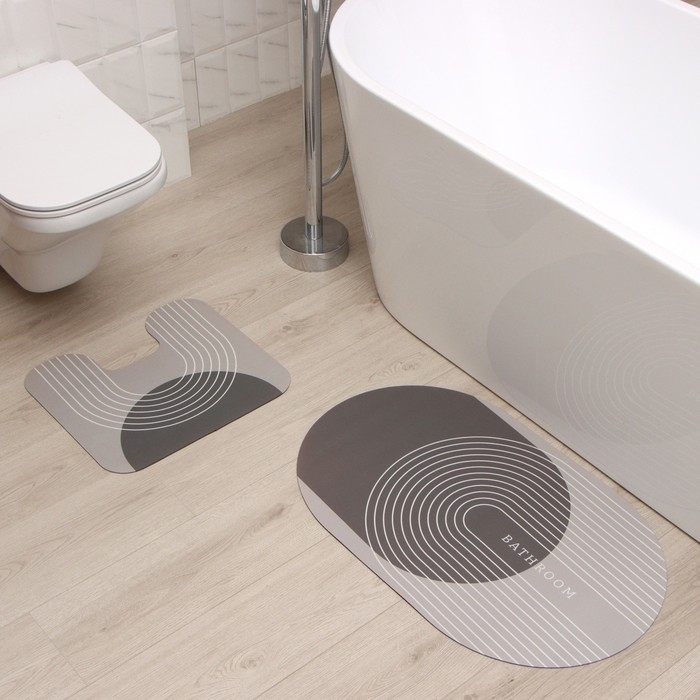 Набор ковриков для ванной Этель Набор ковриков для ванной Этель "Bathroom" 2 шт, 48х78 см, 40х45 см