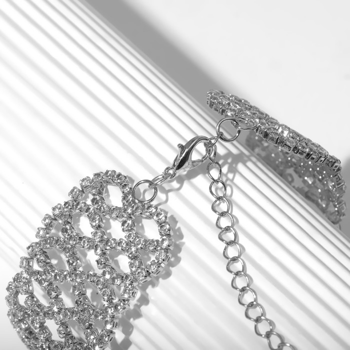 Браслет «Лёд» бесконечность, цвет белый в серебре, 19 размер Браслет «Лёд» бесконечность, цвет белый в серебре, 19 размер