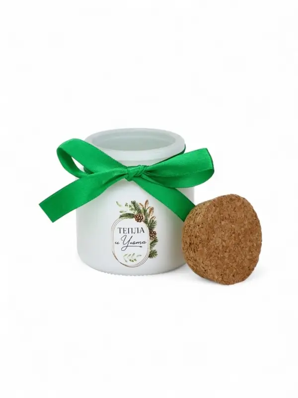 Свеча ароматическая в стакане «С Новым годом», аромат хвойный лес