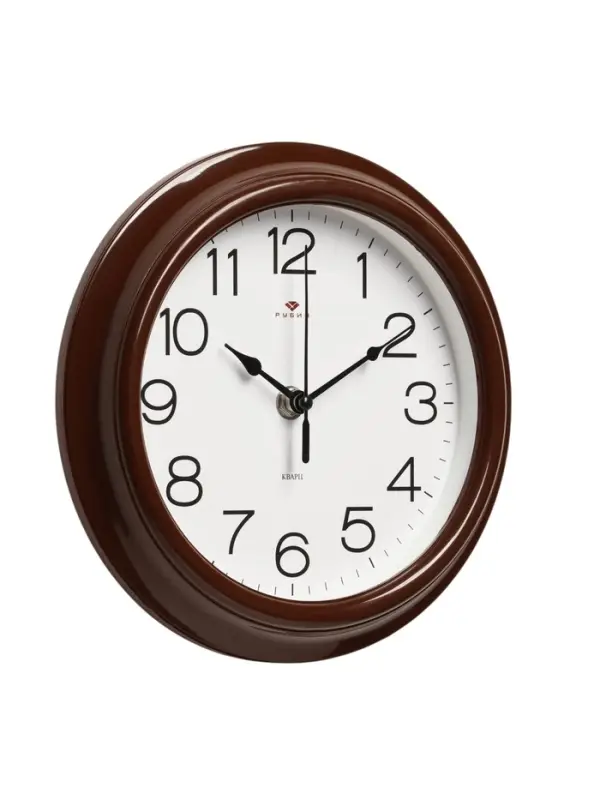 Часы настенные, интерьерные &laquo;Рубин&raquo;, d=21 см, коричневый корпус