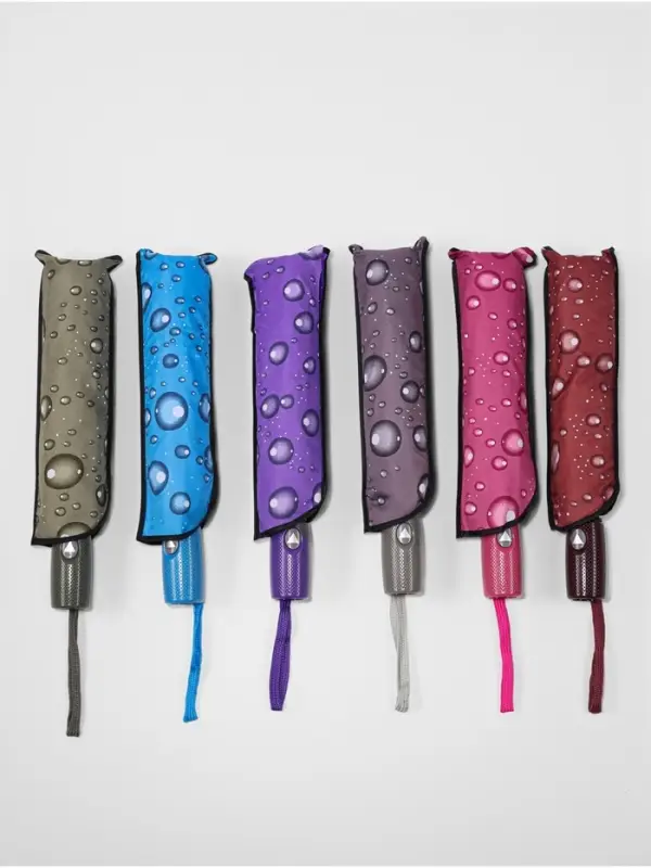 Зонт полуавтоматический &laquo;Капли&raquo;, эпонж, 3 сложения, 8 спиц, R=48/55 см, d=96 см, МИКС