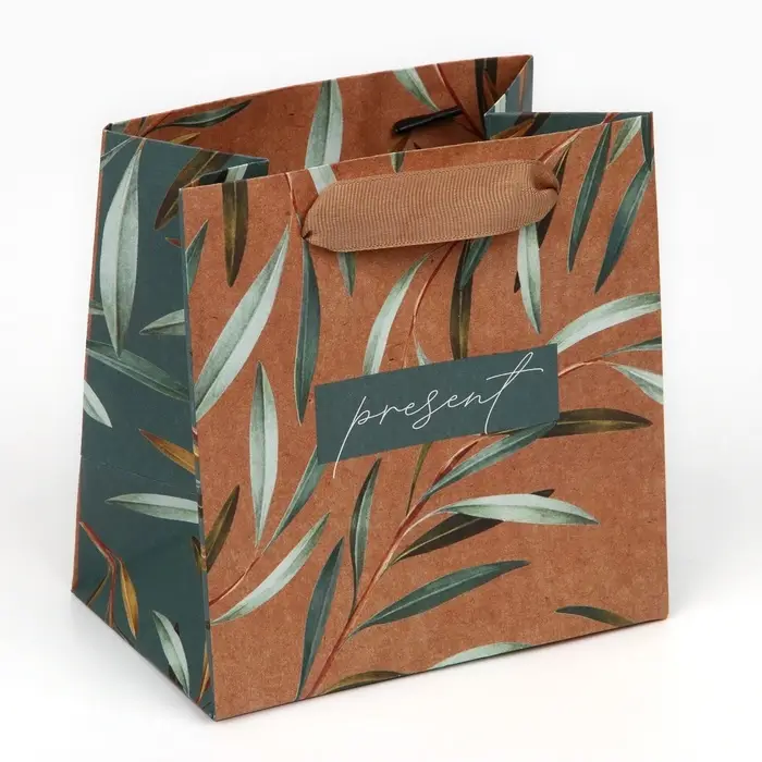Пакет подарочный крафтовый квадратный, упаковка, «Present», 14 х 14 х 9 см Пакет подарочный крафтовый квадратный, упаковка, «Present», 14 х 14 х 9 см