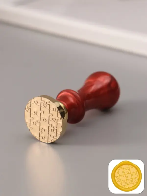 Печать для сургуча с пластиковой ручкой &laquo;Пазл&raquo;, 6.3&times;2.5&times;2.5 см