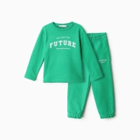Костюм детский (лонгслив, брюки) KAFTAN Future р.36 (134-140), зеленый