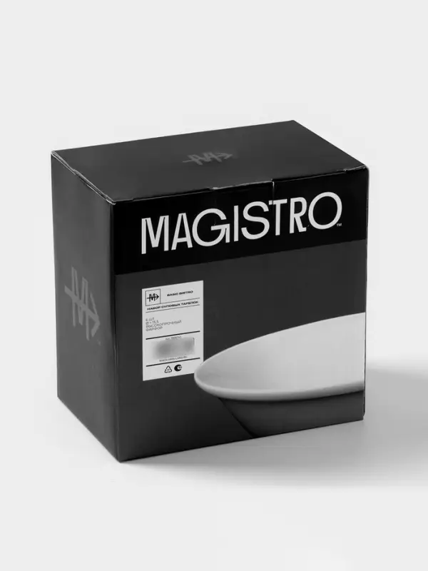 Тарелки глубокие Magistro Basic bistro, 450 мл, d=15.5 см, набор 6 шт., фарфор, белые