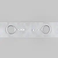 Шторная лента с люверсами, для драпировки, органза, d=4.2 см, 8.5 см, 50&plusmn;1 м, прозрачная, белая