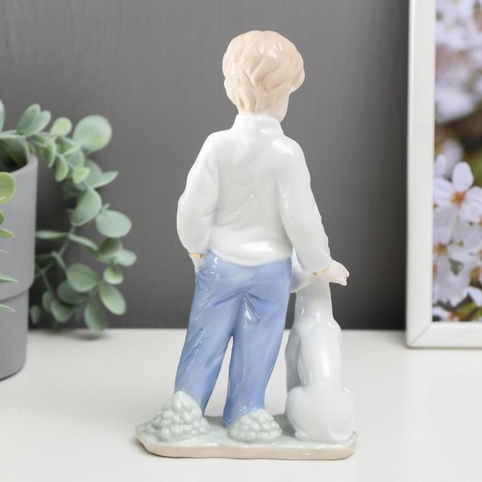 Сувенир керамика  Сувенир керамика "Мальчик с пёсиком" 22х11,5х5 см