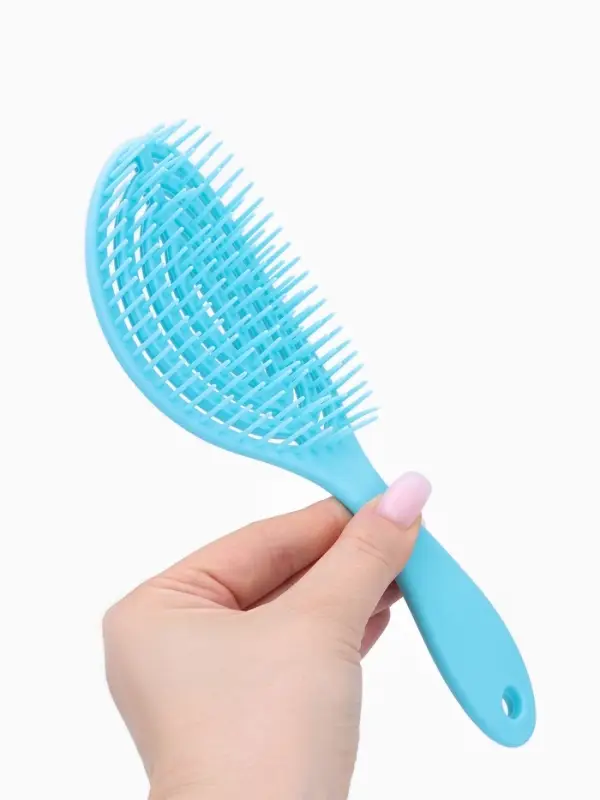 Расчёска массажная, для сушки волос, 7.5&times;23.5 см, цвет голубой