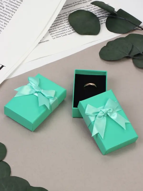 Коробочка подарочная под набор «Тиффани» с крупным бантом, 5×8×2.5 см, вставка МИКС, бирюзовый Коробочка подарочная под набор «Тиффани» с крупным бантом, 5×8×2.5 см, вставка МИКС, бирюзовый