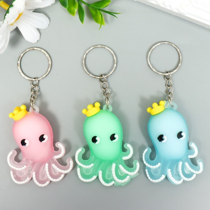 Брелок резина Брелок резина "Осьминожка в короне" МИКС 5х3,5 см