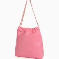 Сумка - мешок женская без застёжки, 35&times;7&times;33 см, со стёжкой, розовая