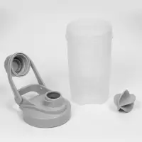 Шейкер спортивный для коктейлей, спортивного питания, 500 мл, Power, 18.5&times;11 см, серый