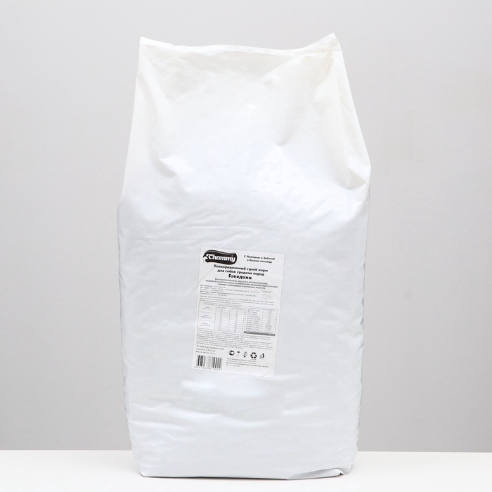 Сухой корм Chammy для собак средних пород, с говядиной, 18 кг Сухой корм Chammy для собак средних пород, с говядиной, 18 кг