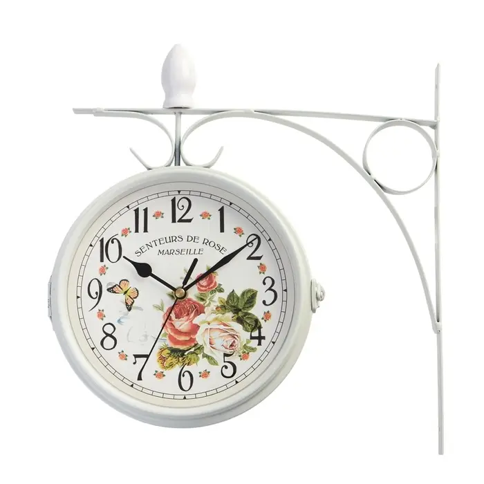 Часы настенные интерьерные &laquo;Розы&raquo;, двусторонние, на подвесе, плавный ход, 40&times;32 см, циферблат d=17 см, от батареек 2&times;АА