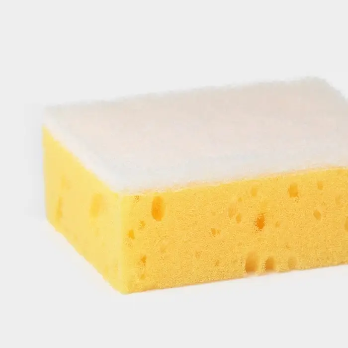 Набор губок для мытья посуды Raccoon &laquo;Ренессанс&raquo;, 4 шт., 9&times;6.5&times;3.5 см, крупнопористый поролон, жёлтый, зелёный