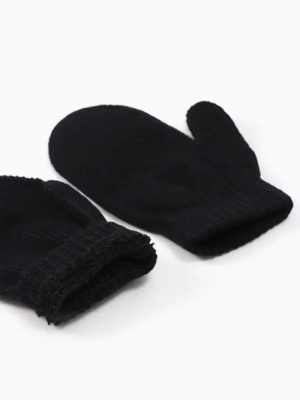 Варежки детские MINAKU, цвет черный, 12 см Варежки детские MINAKU, цвет черный, 12 см