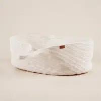 Корзина для хранения SL Home, с матрасом, плетёная, ручной работы, 70&times;38&times;25 см, белая