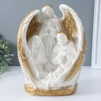 Фигура "Ангел хранитель" белый с золотом 35х25х15 см