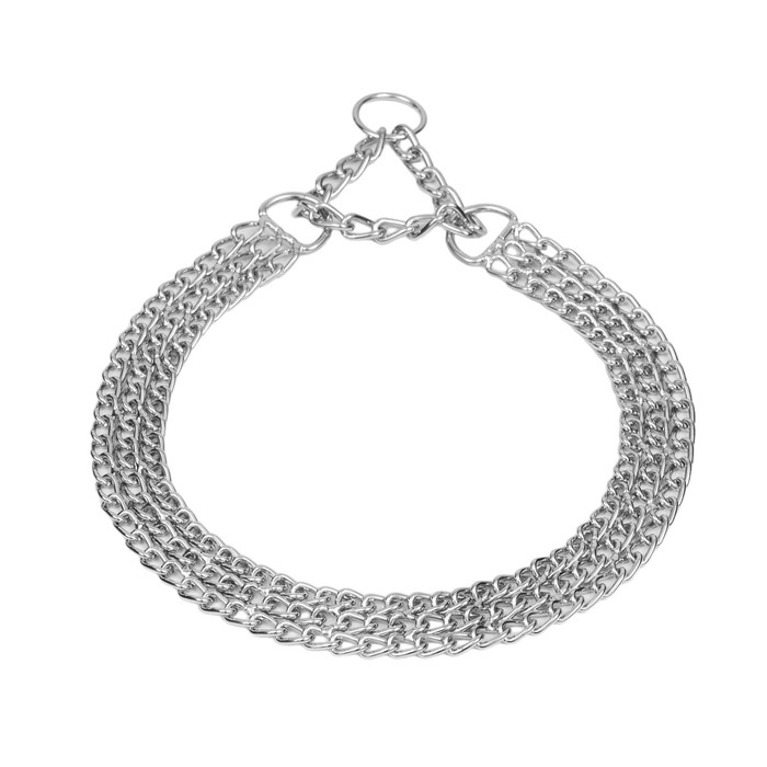 Ошейник - полуудавка металлический трехрядный, 70 см, толщина проволоки 2,5 мм Ошейник - полуудавка металлический трехрядный, 70 см, толщина проволоки 2,5 мм