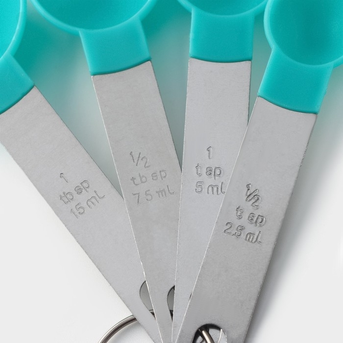 Набор мерных ложек Доляна Pesto, 4 шт: 15 мл, 7,5 мл, 5 мл, 2,5 мл, цвет МИКС Набор мерных ложек Доляна Pesto, 4 шт: 15 мл, 7,5 мл, 5 мл, 2,5 мл, цвет МИКС