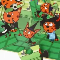 Книга картонная с пазлами &laquo;День страшилок&raquo;, 12 стр., Три кота