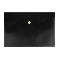 Папка-конверт на кнопке А5, 150 мкм, Calligrata "No Secret", непрозрачная, черная, микс цветные кнопки