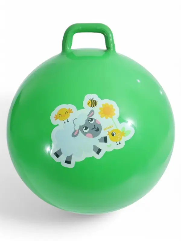 Мяч прыгун с ручкой 65 см, МИКС