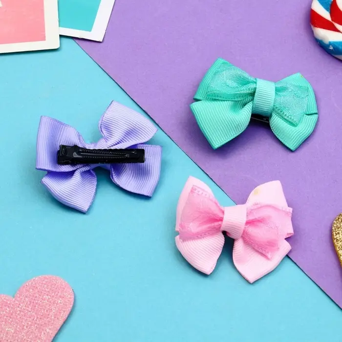 Зажим для волос "Бантик" гипюр, 6 см