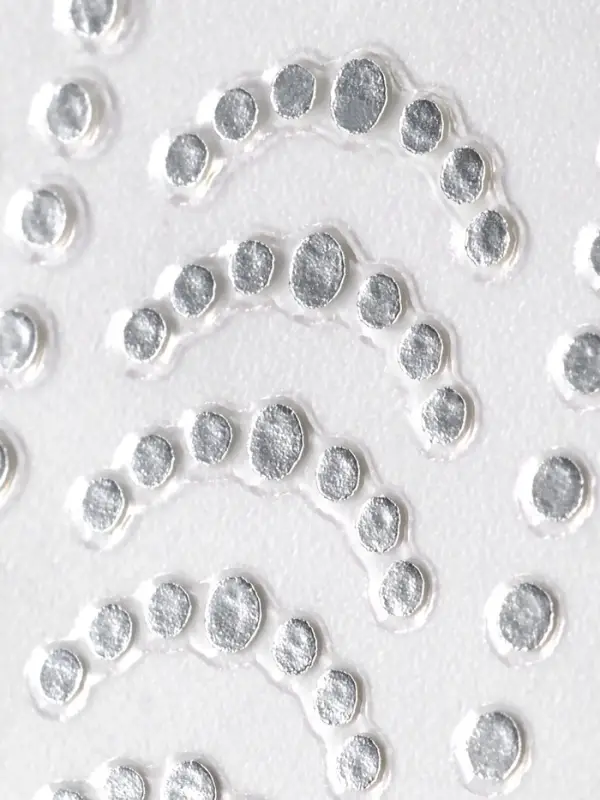 Наклейки для ногтей «Бусинка», металлизированные, цвет серебристый