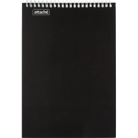 Блокнот на спирали А4 60л. ATTACHE, черный, блок 60г, обложка 215г