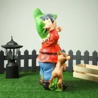 Садовая фигура из полистоуна &laquo;Гном с олененком&raquo;, 50&times;19&times;26 см, МИКС