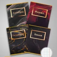 Набор предметных тетрадей Calligrata &laquo;Мрамор тёмный&raquo;, 10 предметов, 48 листов, со справочным материалом, обложка из мелованного картона