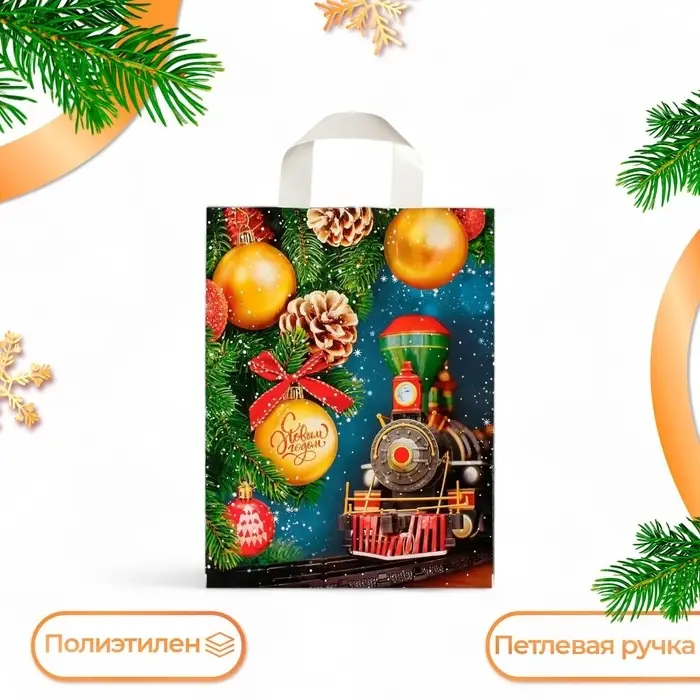 Пакет «Вокзал желаний», полиэтиленовый с петлевой ручкой, 28×35 см Пакет «Вокзал желаний», полиэтиленовый с петлевой ручкой, 28×35 см