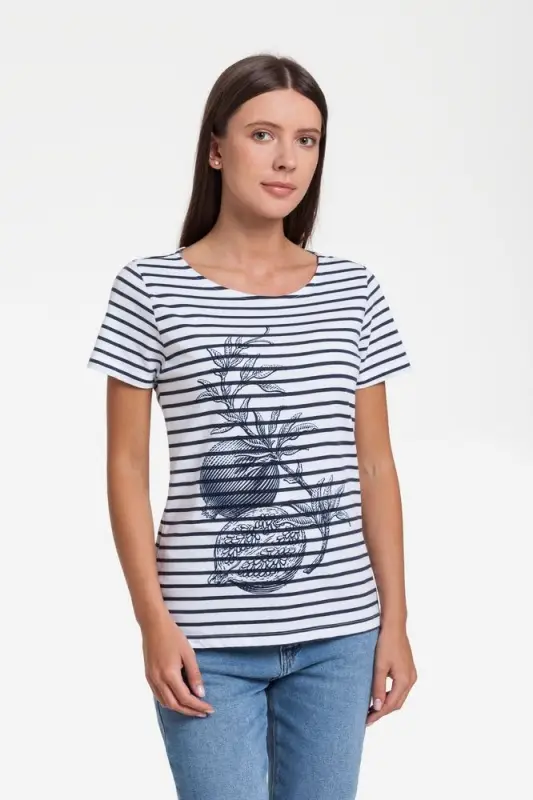 Футболка женская Grand Granat New, белая с синим, размер XS Футболка женская Grand Granat New, белая с синим, размер XS