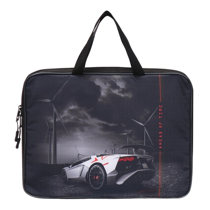 Папка с ручками текстильная А4, 370 х 280 х 60 мм, Stavia Папка с ручками текстильная А4, 370 х 280 х 60 мм, Stavia "Машина"