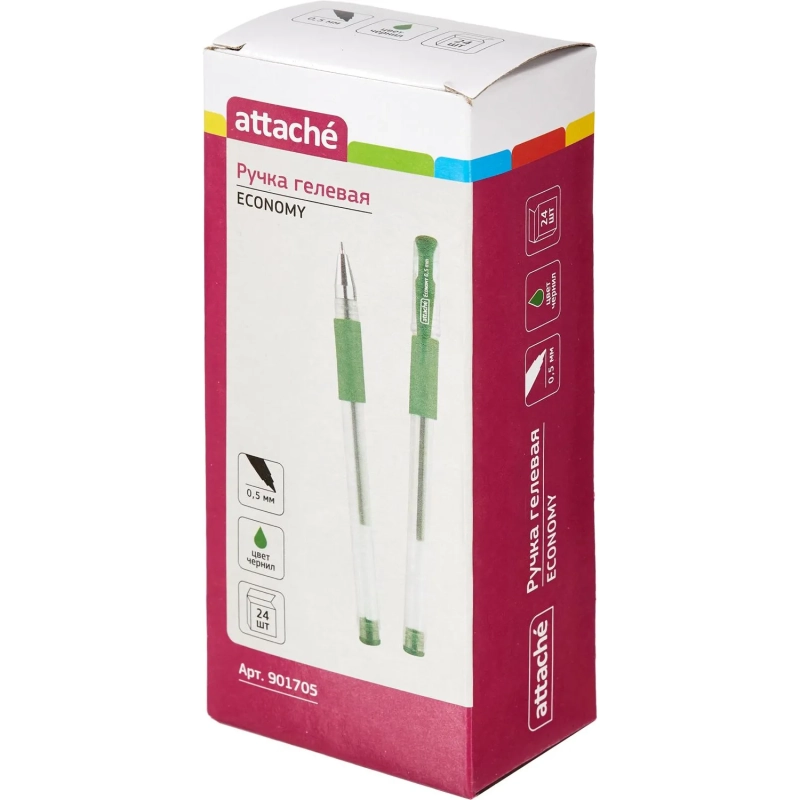 Ручка гелевая неавтомат. зеленый стерж., 0,5 мм,манж