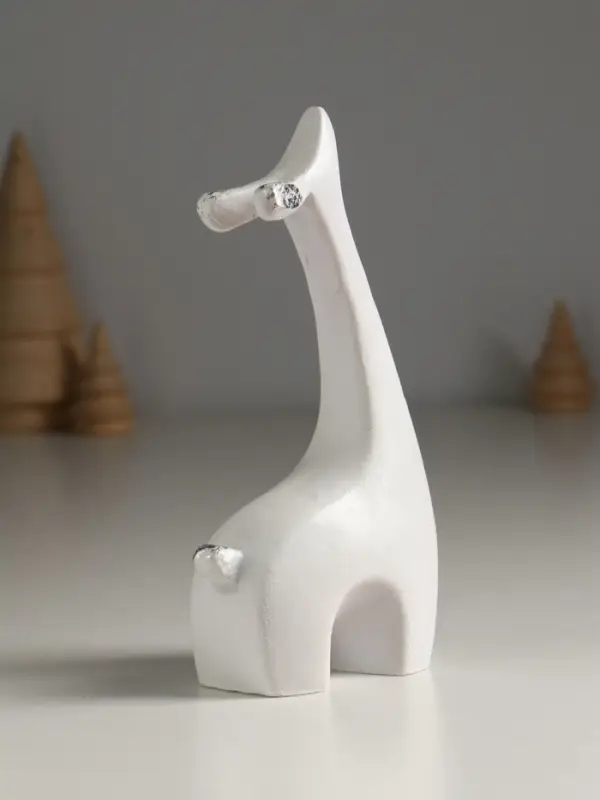 Фигура "Оленёнок" 17,5х8,5х4,5 см, белый с посеребрением