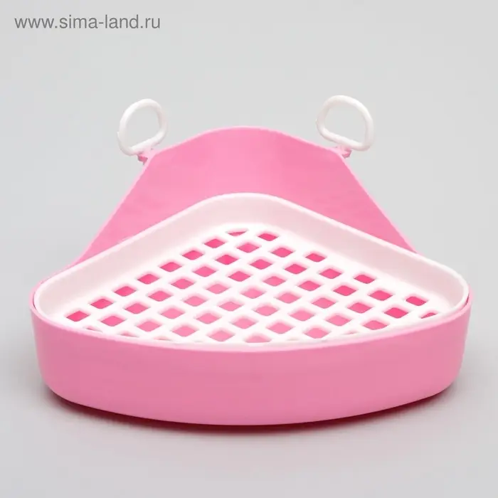 Туалет для кроликов и хорьков, 18.5&times;18 см, угловой, пластик, цвет МИКС