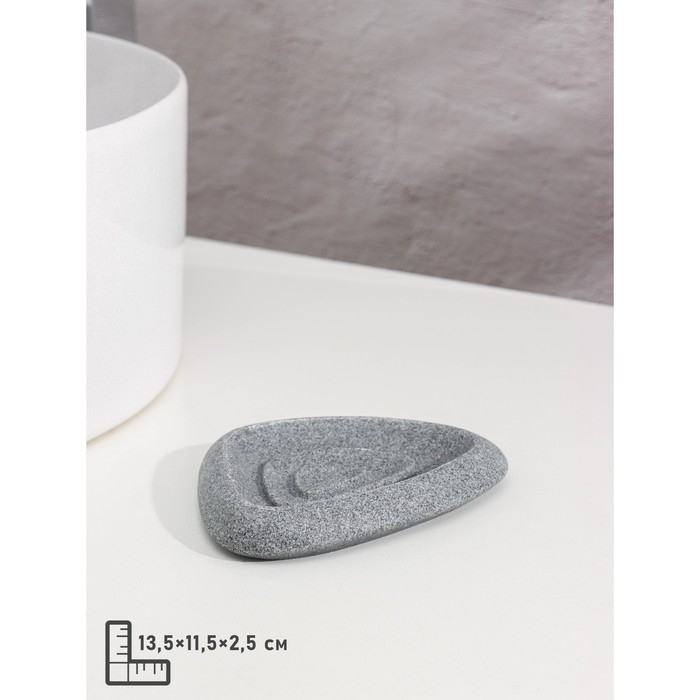 Набор аксессуаров для ванной комнаты «Прибой», 4 предмета (дозатор 200 мл, мыльница, 2 стакана), цвет серый Набор аксессуаров для ванной комнаты «Прибой», 4 предмета (дозатор 200 мл, мыльница, 2 стакана), цвет серый