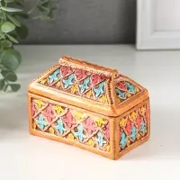 Шкатулка "Ларец цветной" 7,5х10х6 см Шкатулка "Ларец цветной" 7,5х10х6 см